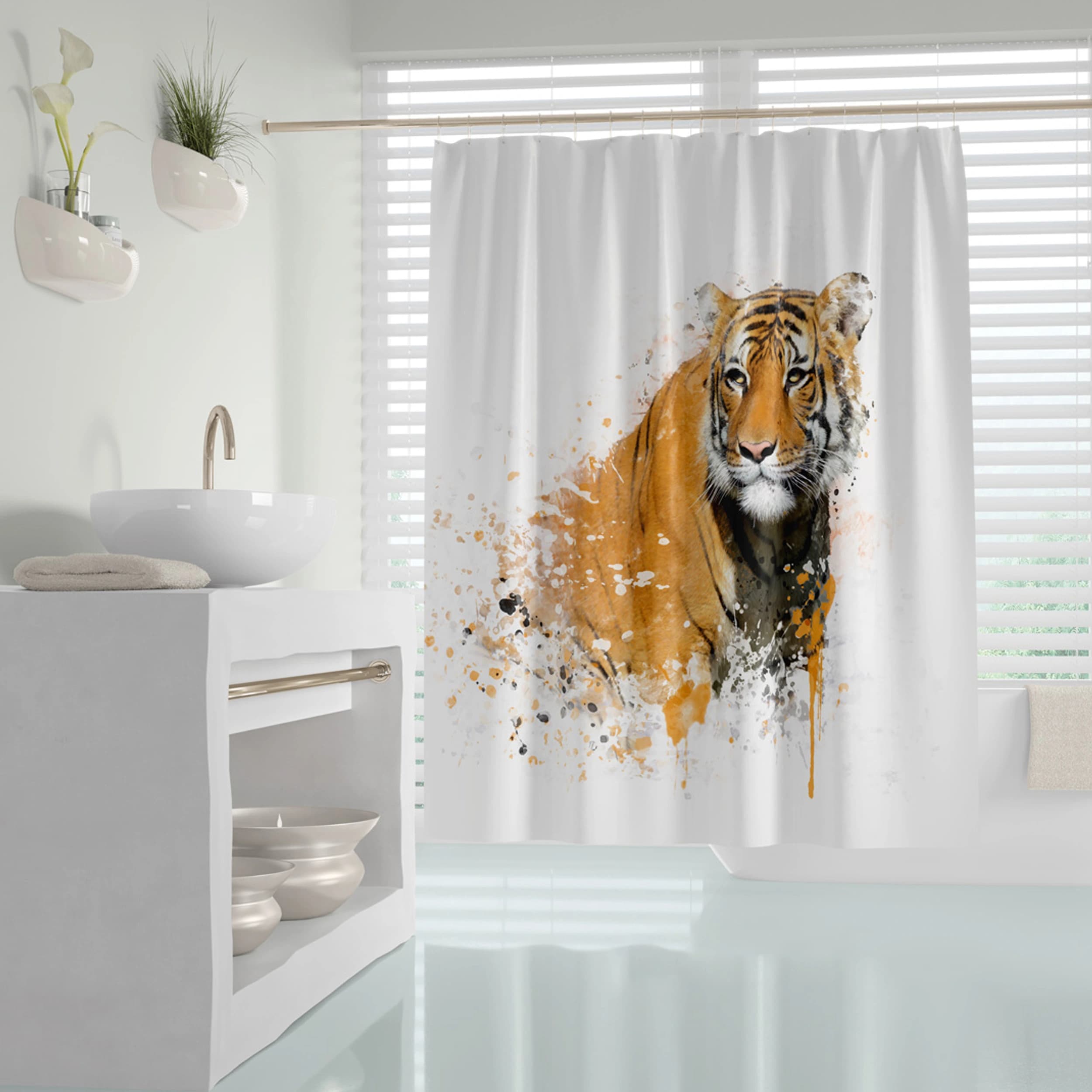 پرده حمام دلفین مدل Tiger سایز 180×200 سانتی متر — تصویر ۵
