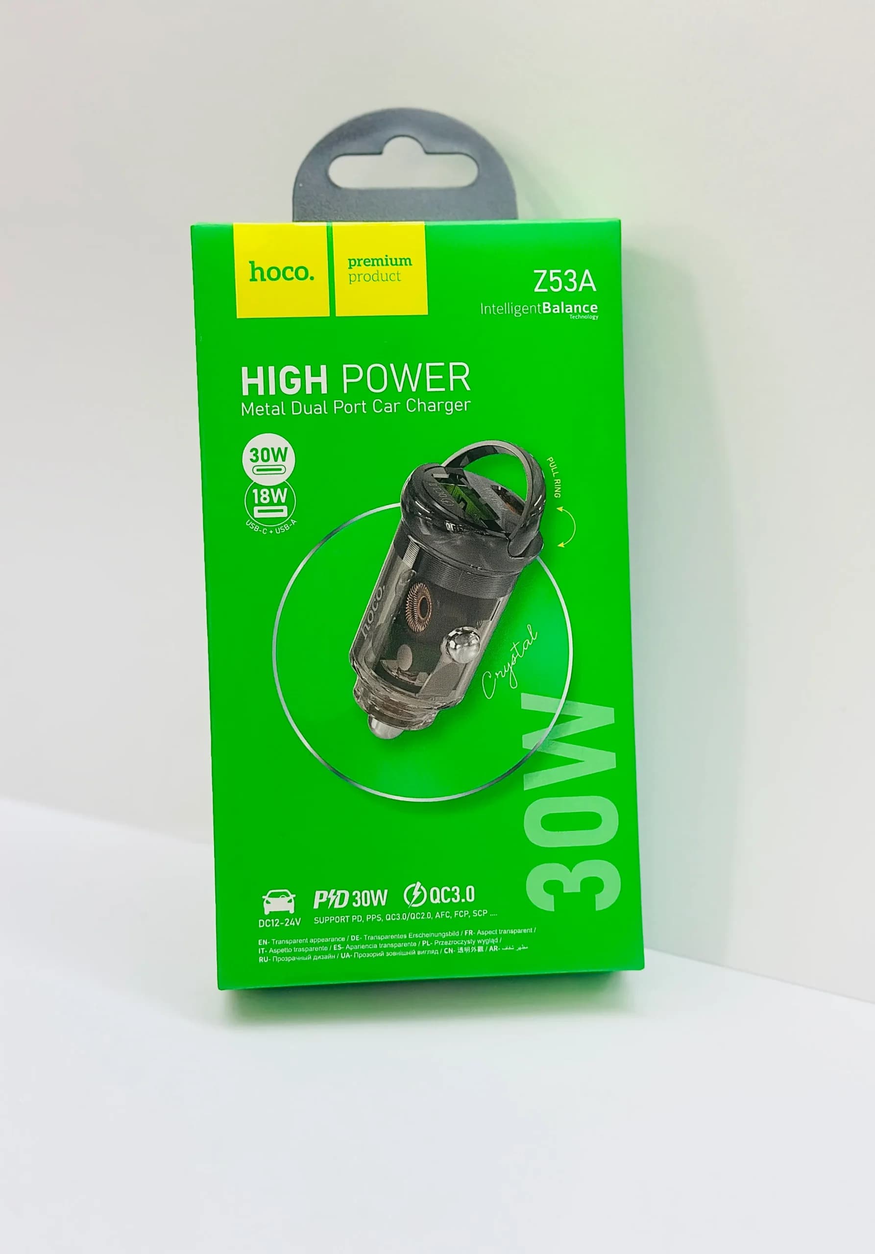 شارژر فندکی 30 وات هوکو مدل Z53A PD+ QC3.0