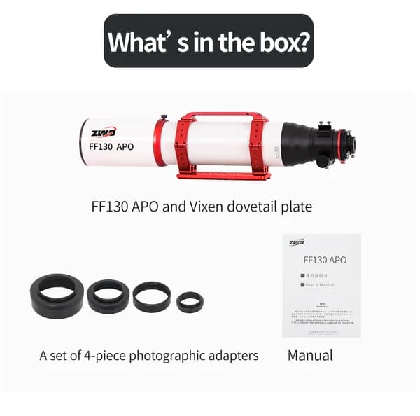 تلسکوپ شکستی 130 میلیمتری ZWO مدل FF130 Apo — تصویر ۳