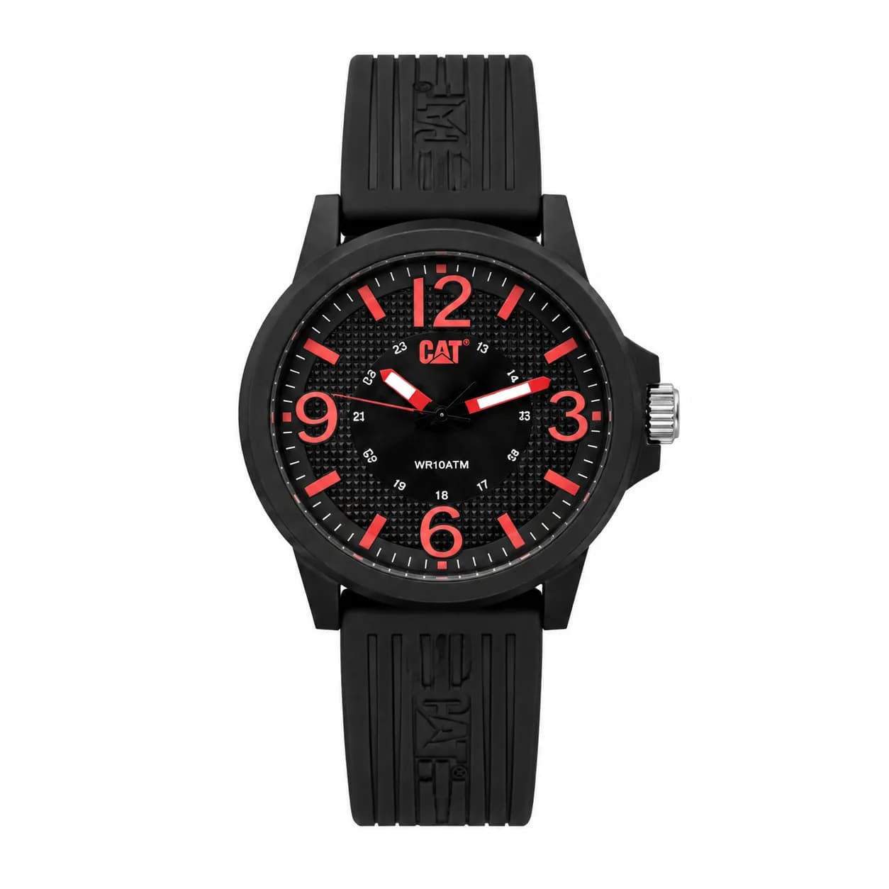 ساعت کت مردانه lf-111-21-138 اسپرت کوارتز فریم دایره استیل مشکی بند رابر مشکی صفحه دو رنگ مشکی قرمز