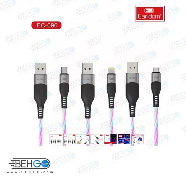کابل اصلی تبدیل USB به لایتنینگ ارلدام مدل Earldom ET-096i