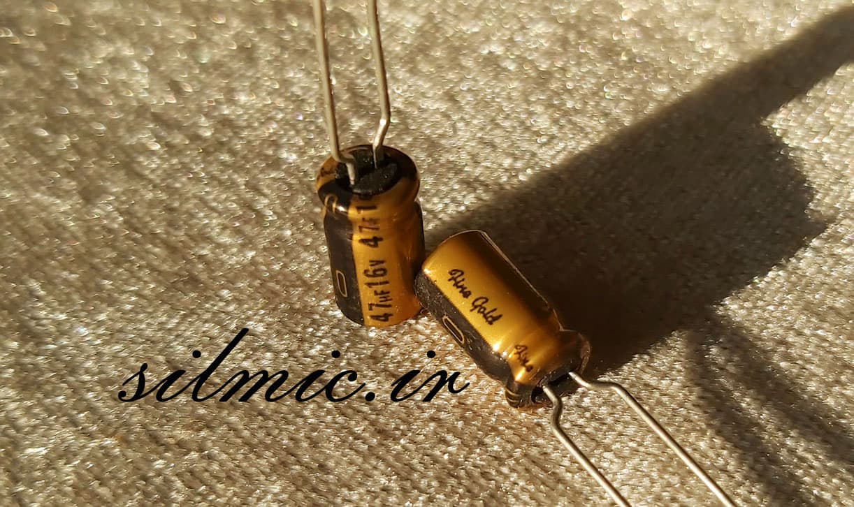 خازن 47 میکرو فاراد 16 ولت nichicon ژاپن سری FG های گرید صوتی MUSE fine gold — تصویر ۲