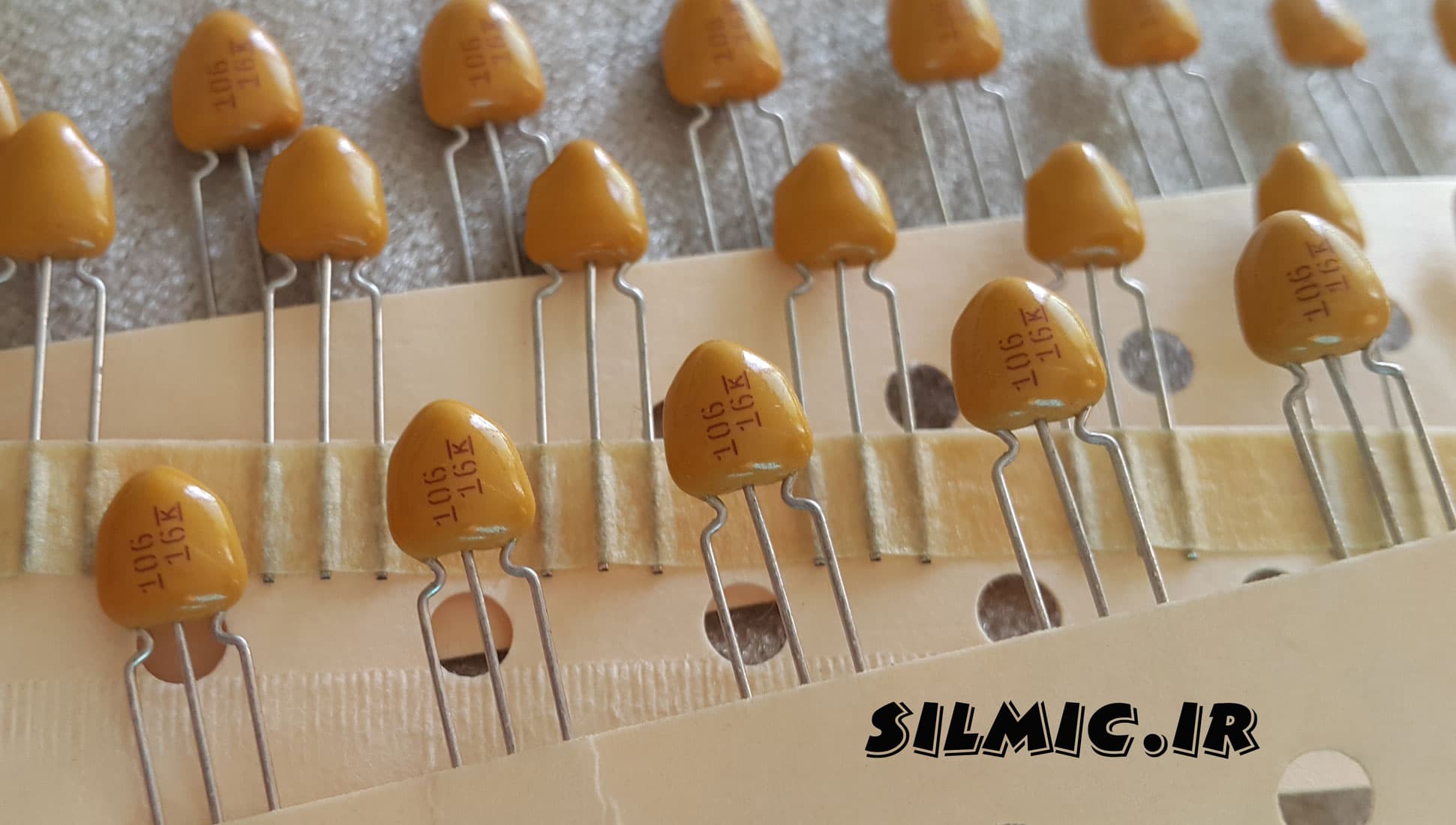 خازن تانتال 10 میکرو فاراد 16 ولت KEMET آمریکا سری T398E دمای کاری ۱۲۵ — تصویر ۲