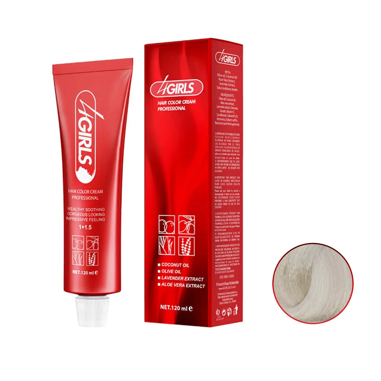 رنگ مو بلوند زیتونی خیلی خیلی روشن فور گرلز سری زیتونی M10 حجم 120ml