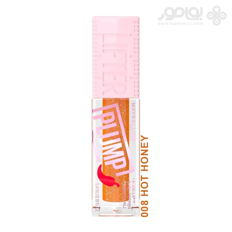 لیپ گلاس حجم دهنده میبلین مدل LIFTER PLUMP شماره 008 رنگ HOT HONEY