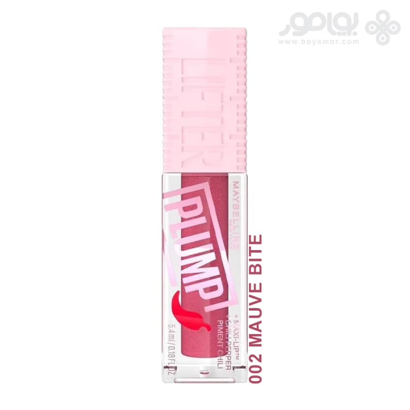 لیپ گلاس حجم دهنده میبلین مدل LIFTER PLUMP شماره 002 رنگ MAUVE BITE