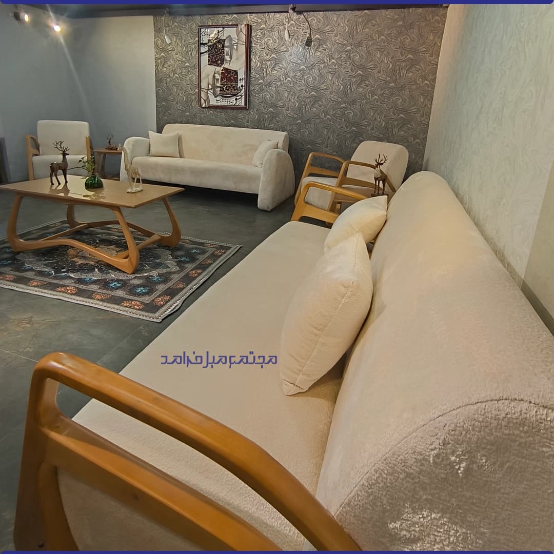 مبل راحتی 8 نفره لیونا با جلو مبلی و دوعسلی