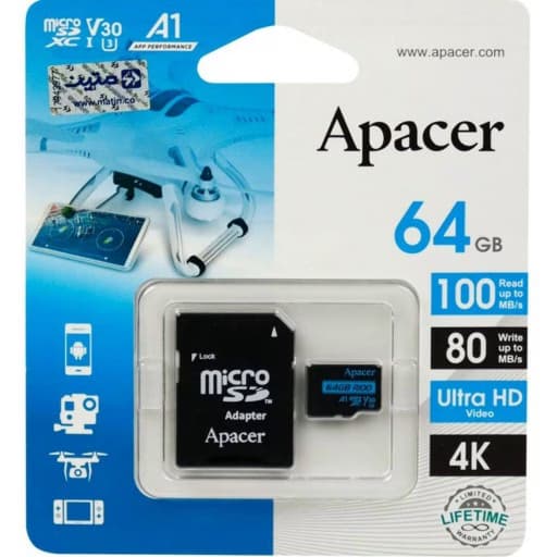 کارت حافظه SDHC اپیسر مدل V30 R100 به ظرفیت 64 گیگ — تصویر ۲