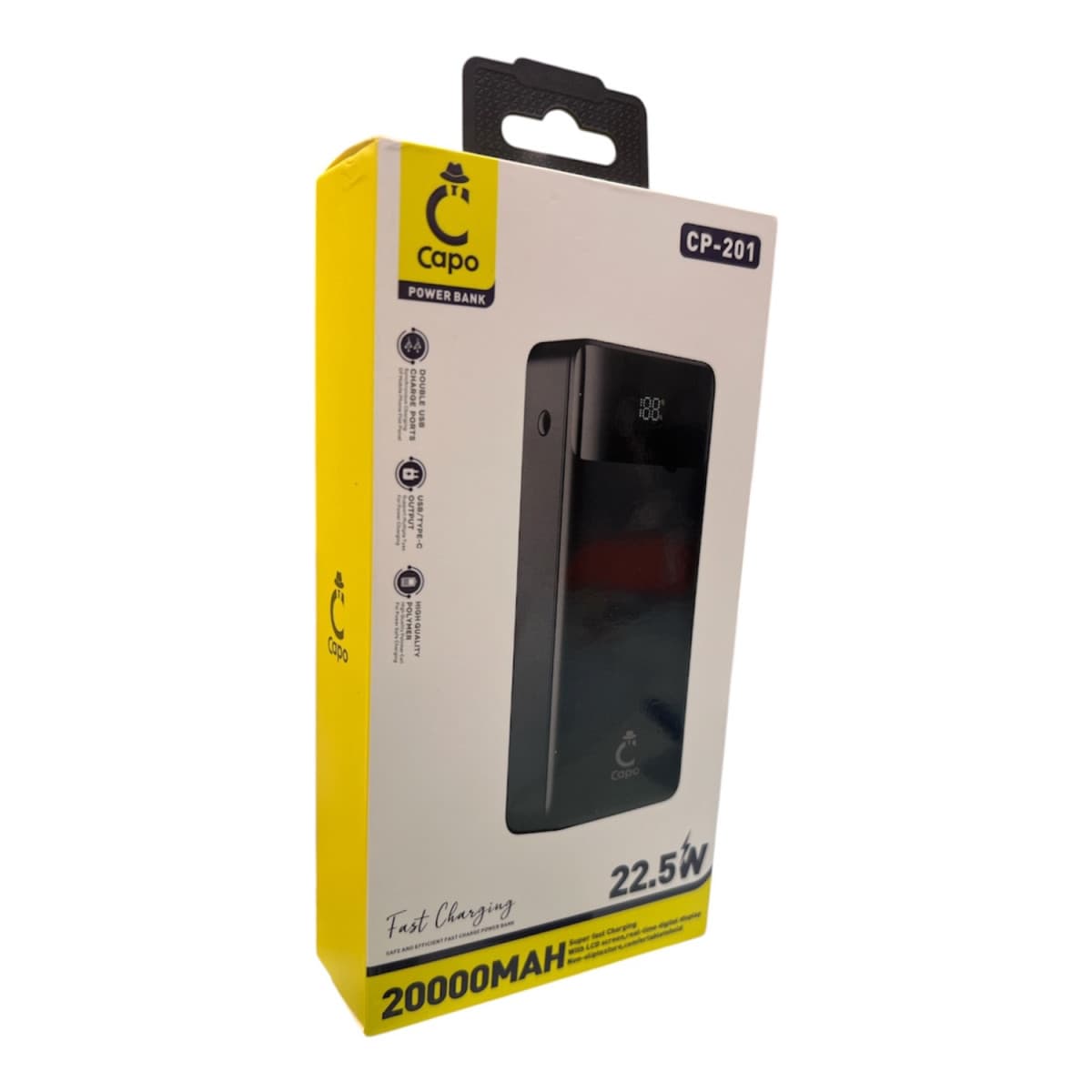 پاوربانک کاپو Capo CP-201 ظرفیت 20000 میلیآمپر با شارژ سریع 22.5 وات