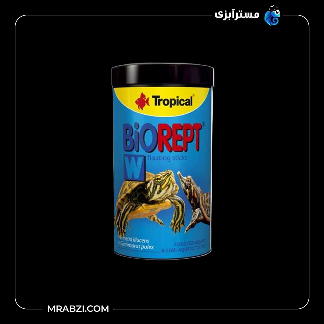 غذای لاک پشت تروپیکال مدل Biorept W tin 250ml وزن 75 گرم