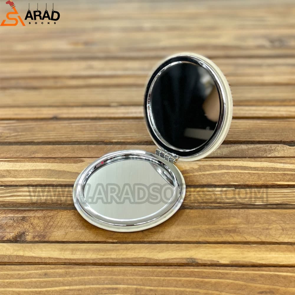 آینه جیبی صفحه دایره ای طرح هلو و بابونه — تصویر ۳