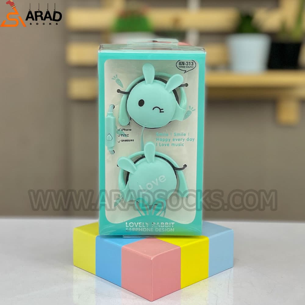 هدفون رو گوشی طرح خرگوش — تصویر ۲