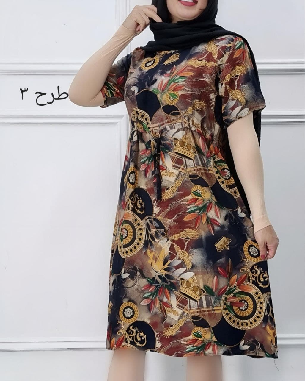 پیراهن کوتاه نخی اندونزی وارداتی/کد8102 — تصویر ۴