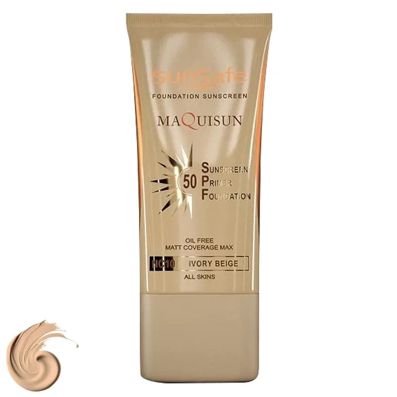 ضد افتاب کرم پودری مکیسان SPF50 سان سیف عاجی nc10