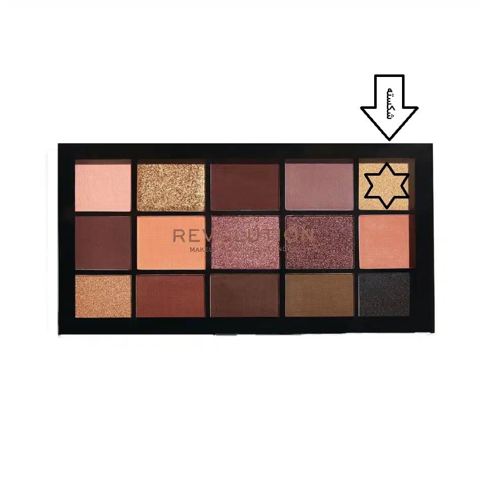 پالت سایه 15 رنگ رولوشن Revolution مدل ولوت رز Velvet Rose (یک خانه شکسته) — تصویر ۲