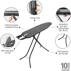 میز اتو طرح لی مشکی برابانتیا | Brabantia IRONING BOARD 110 x 30 cm — تصویر ۹