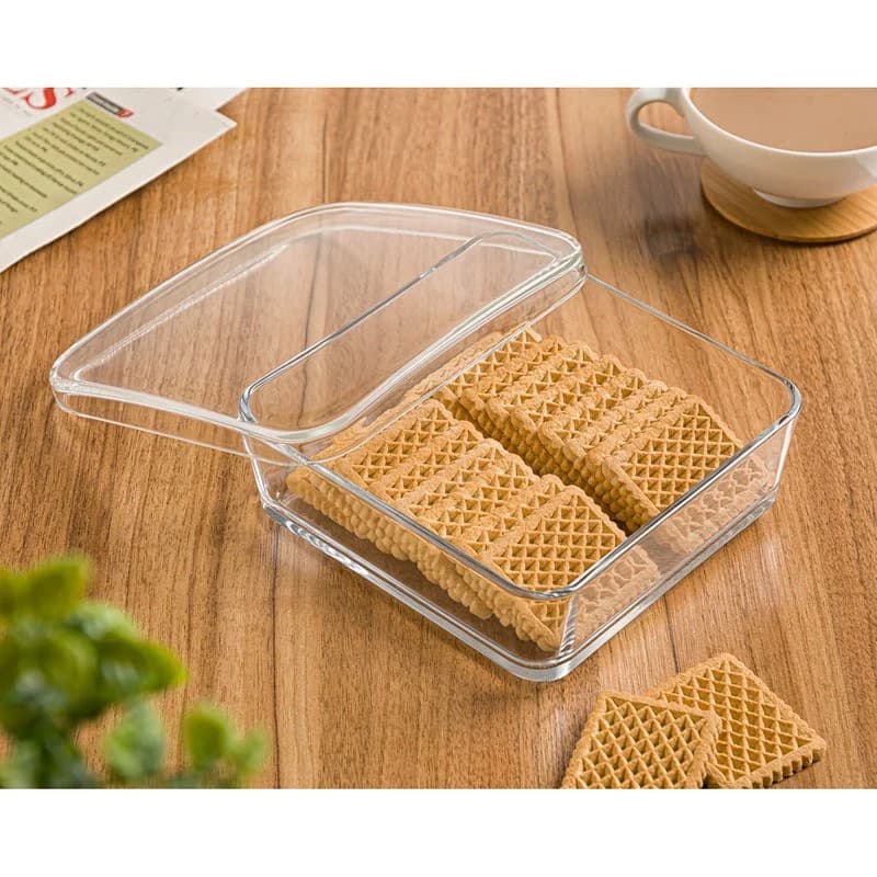 بیسکویت خوری لیمون شیشه ای درب دار کد 215400 — تصویر ۲