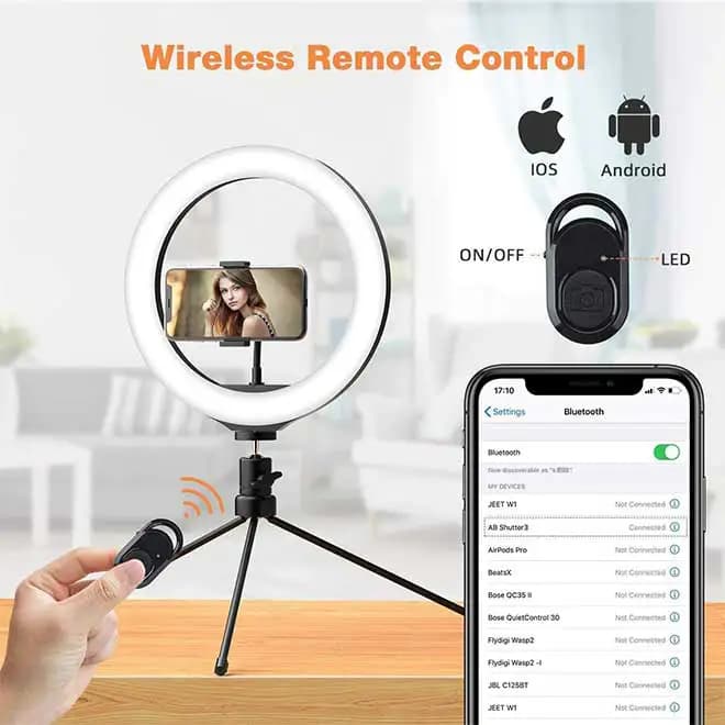 رینگ لایت دایره ای حرفه ای با پایه Jeemak PC50 — تصویر ۲