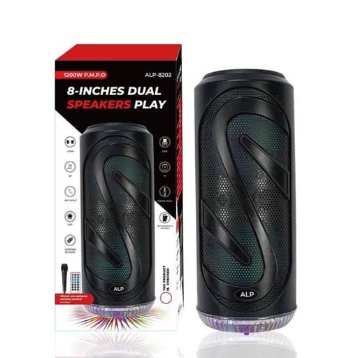 اسپیکر بلوتوثی با میکروفن و کنترل و رقص نور قابل حمل شارژی مدل JH8202
