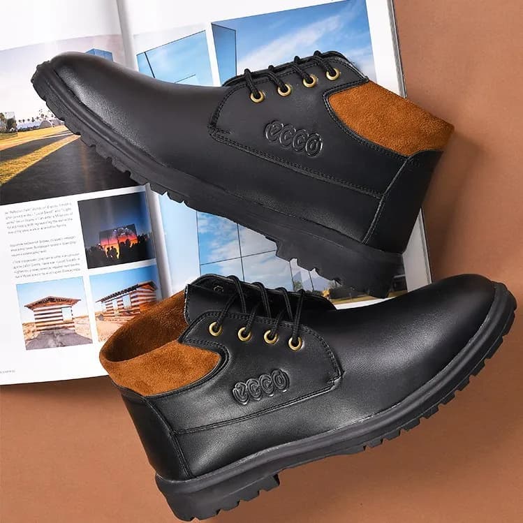 کفش نیم بوت مردانه Ecco مدل Black |زیره PVC مرغوب| سبک و راحت | طراحی ایدهآل اسپرت و زیبا|4 قسطی✅ — تصویر ۲