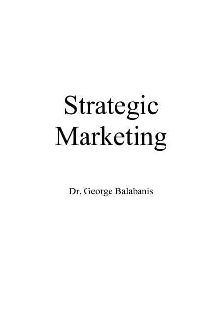 کتاب Strategic Marketing Handbook (راهنمای بازاریابی استراتژیک) نسخه انگلیسی PDF | جورج بالابانیس