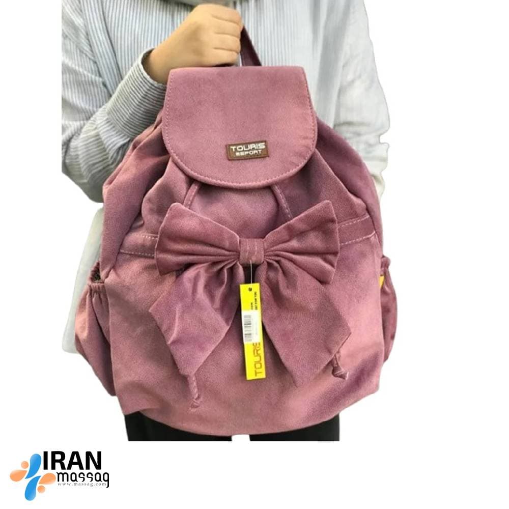 کوله پشتی طرح پاپیونی | جنس مخمل با طراحی شیک — تصویر ۲