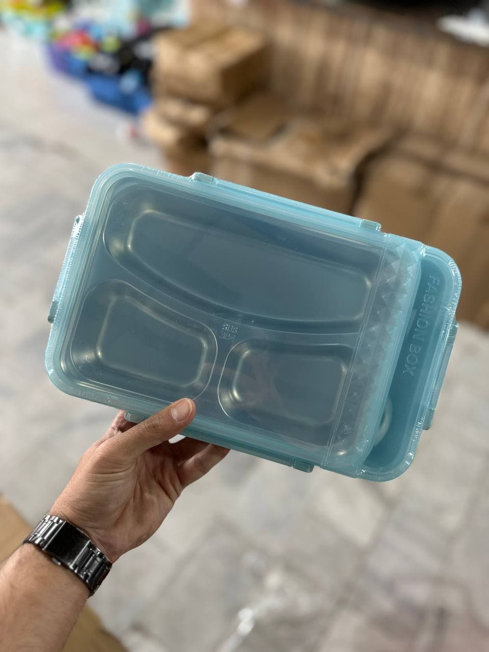 لانچ باکس ۳ قسمتی Fashion Box 0002 + قاشق و چنگال — تصویر ۵