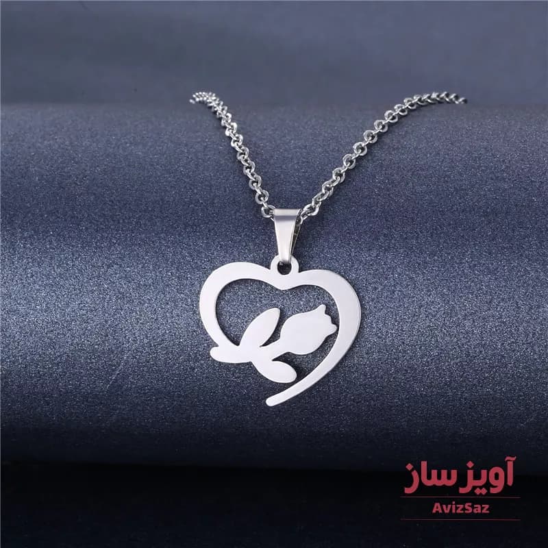 گردنبند قلب گل کد 101700