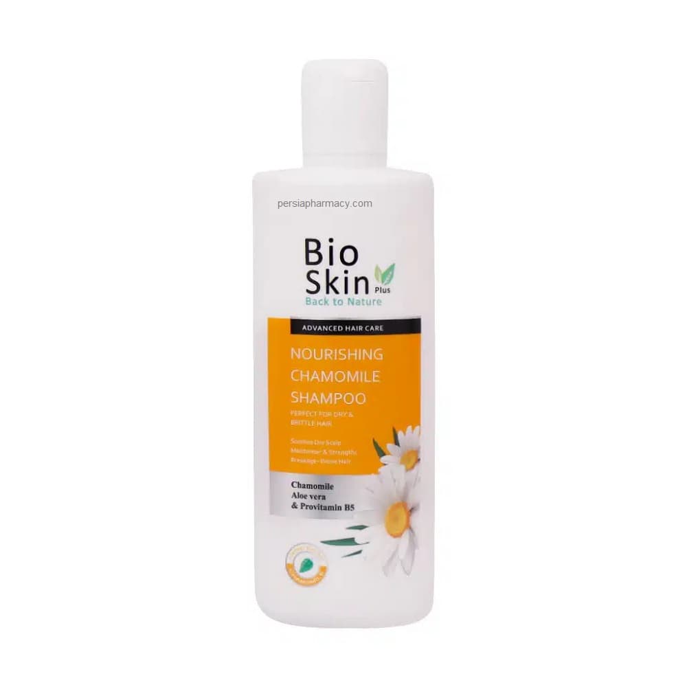 شامپو بابونه مناسب موهای خشک بایواسکین BIOSKIN