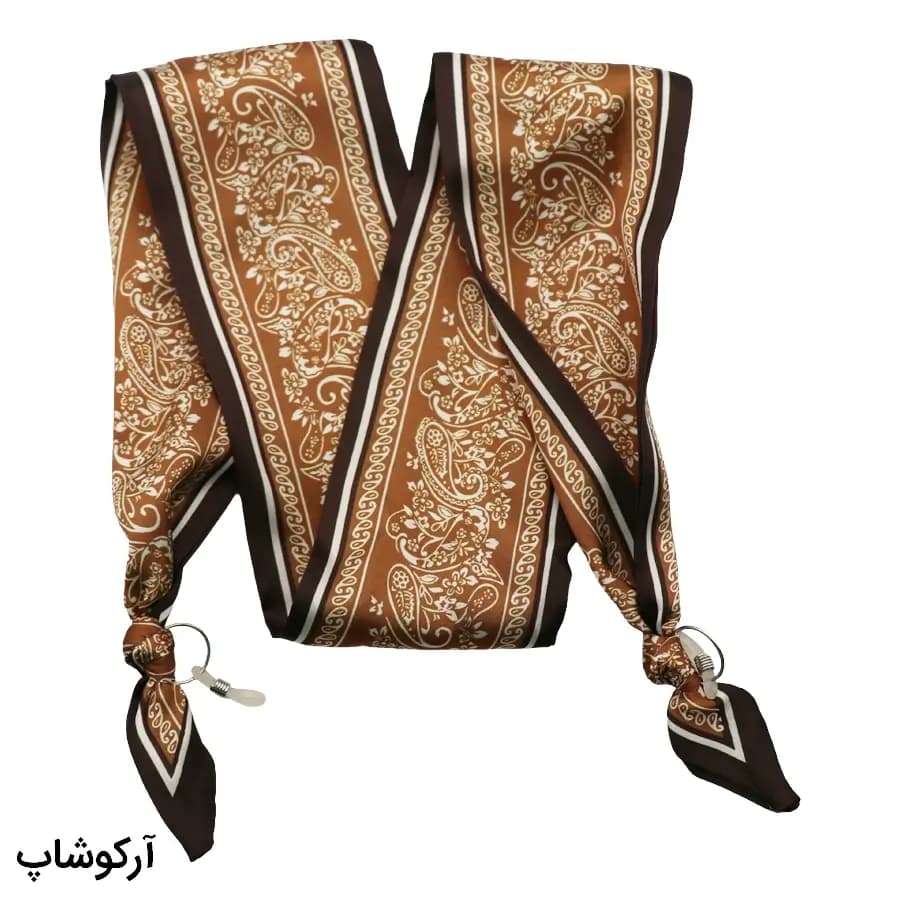 بند عینک با رنگ قهوهای طرحدار و از جنس پارچهای (طرح روسری) مدل 993060