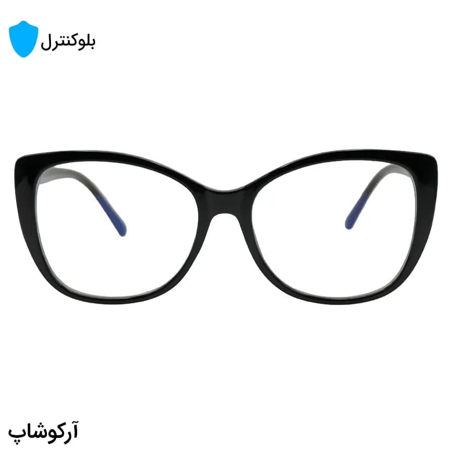 عینک بلوکنترل با فریم شکل چشم گربهای، رنگ مشکی و لنز بلوکنترل کرهای برند SKY مدل 20388 — تصویر ۳