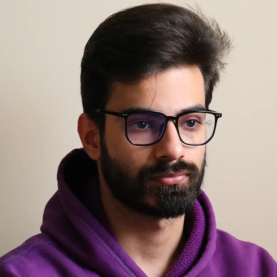 عینک با فریم شفاف و کریستالی، شکل مربعی، از جنس کائوچو و لنز بلوکات مدل 20355 — تصویر ۲