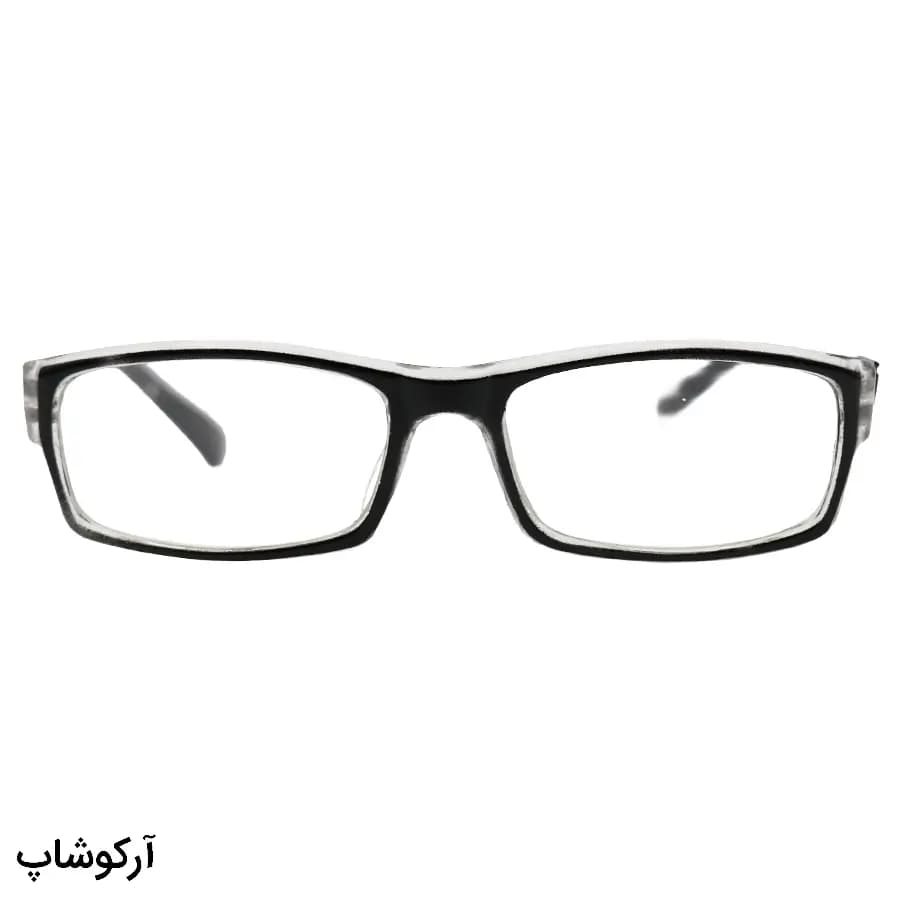 عینک مطالعه نزدیک بین نمره +2.00 با فریم مستطیلی شکل، مشکی رنگ و دسته فنردار مدل 746 — تصویر ۲
