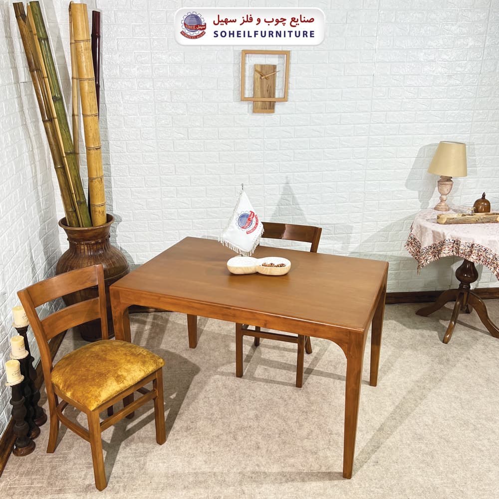 میز ناهارخوری چوبی 4نفره مدل اسپرت سهیل (چوب سوپر راش گرجستان) — تصویر ۳