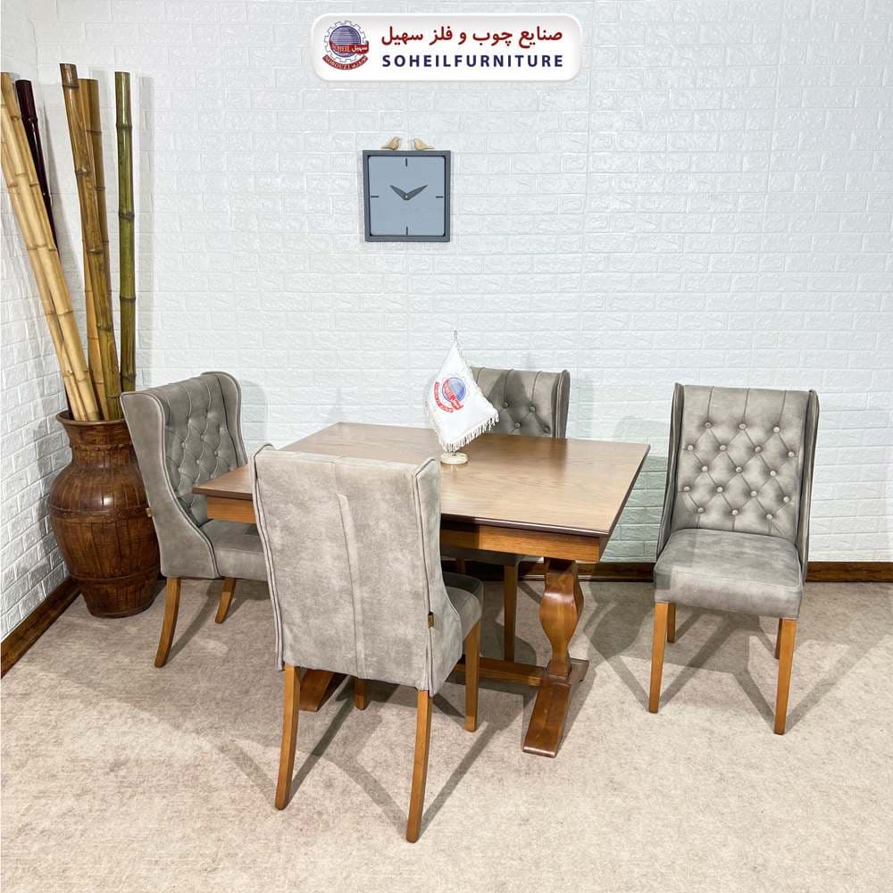 ست ناهارخوری چوبی 4نفره مدل فرانسوی سهیل