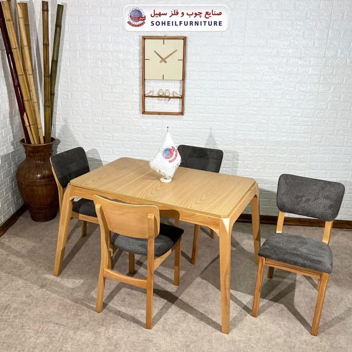 ست ناهارخوری چوبی ۴نفره و ۶نفره بارسلون و صندلی هیما سهیل