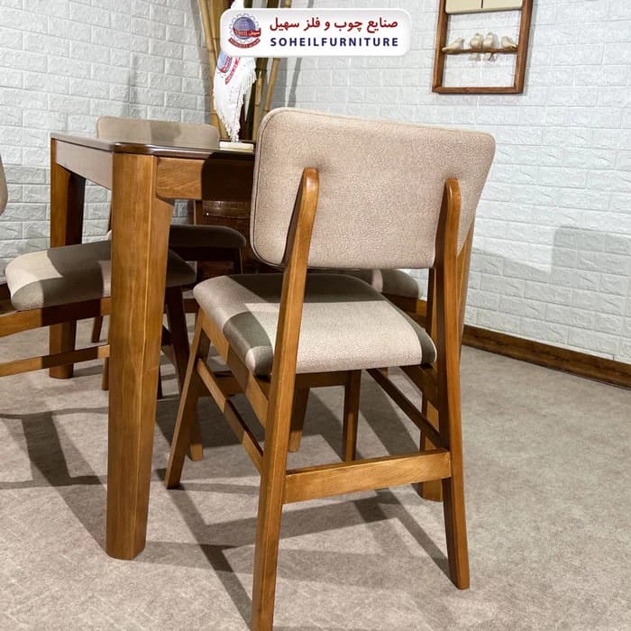 ست ناهارخوری چوبی ۴نفره و ۶نفره پیکاسو و صندلی هلنا سهیل — تصویر ۴