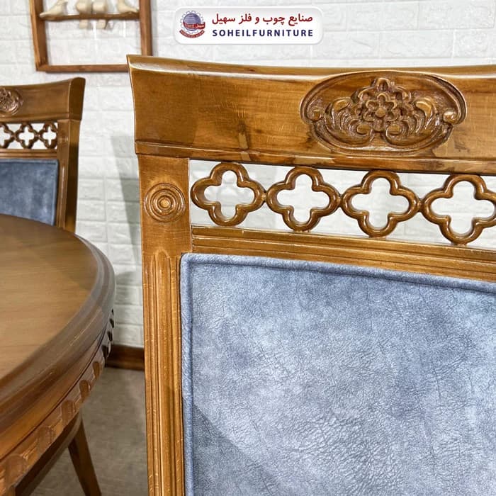 ست ناهارخوری چوبی ۴نفره و ۶نفره عروس و صندلی آرش سهیل — تصویر ۵