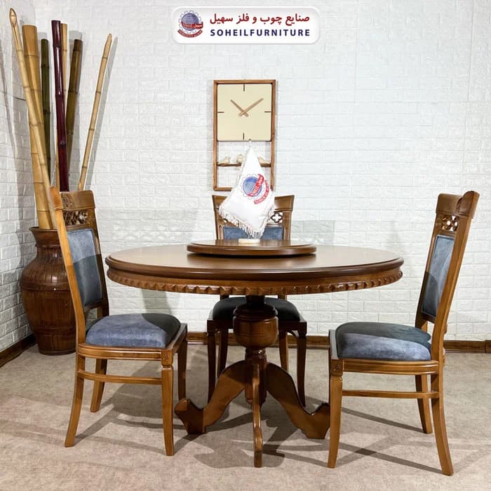 ست ناهارخوری چوبی ۴نفره و ۶نفره عروس و صندلی آرش سهیل — تصویر ۳