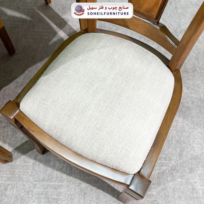 ست ناهارخوری چوبی ۴نفره و ۶نفره قابدار و صندلی فیفل سهیل — تصویر ۳