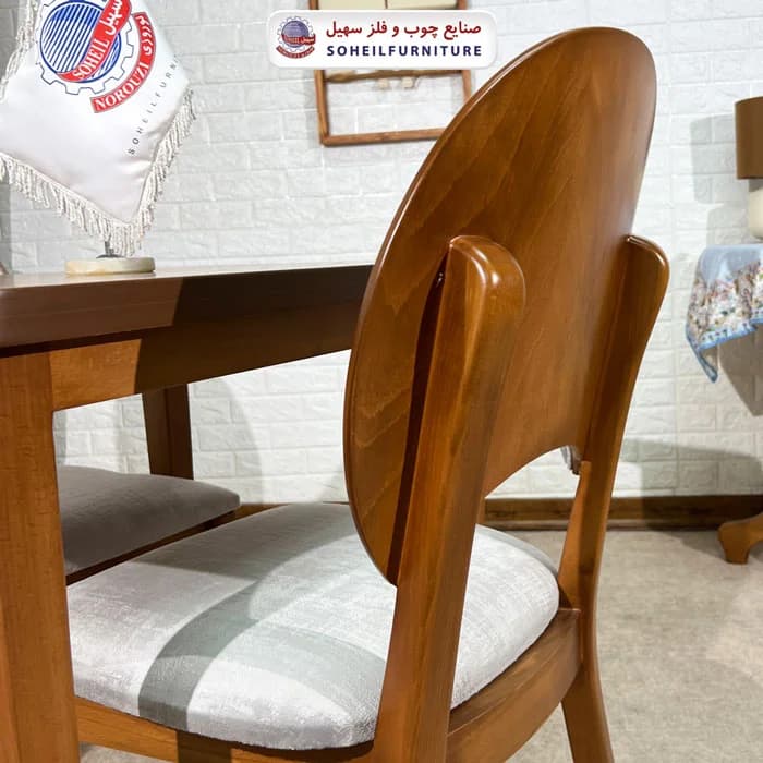 ست ناهارخوری چوبی 2نفره مستطیل و صندلی ناخنی سهیل — تصویر ۵