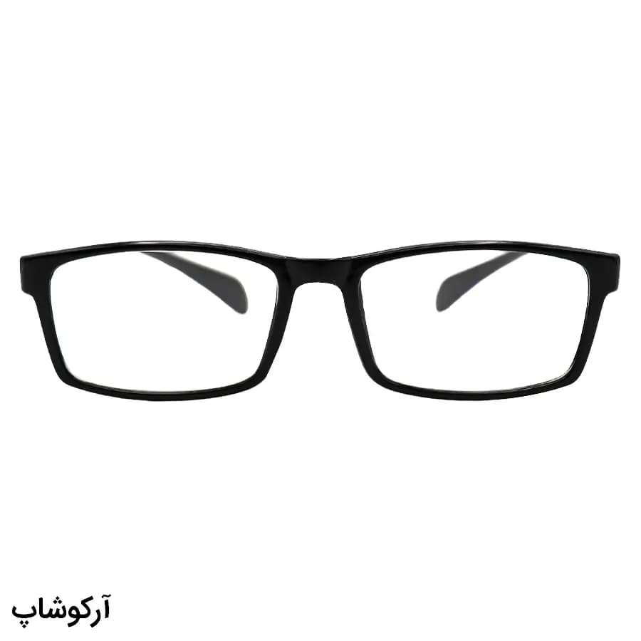 عینک مطالعه نزدیک بین نمره +2.50 با فریم مستطیلی شکل، رنگ مشکی و از جنس کائوچو مدل 5860 — تصویر ۲