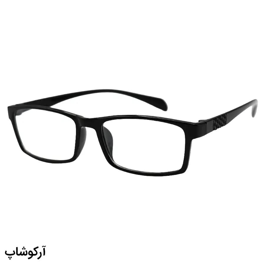 عینک مطالعه نزدیک بین نمره +2.00 با فریم مستطیلی شکل، رنگ مشکی و از جنس کائوچو مدل 5860