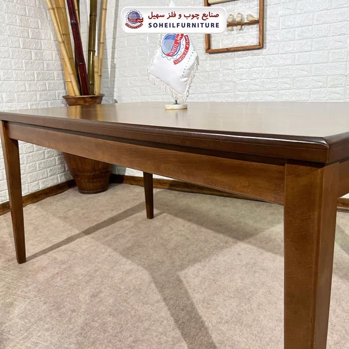 میز ناهارخوری چوبی 4نفره و 6نفره پارسه جدید سهیل (چوب سوپر راش گرجستان) — تصویر ۳