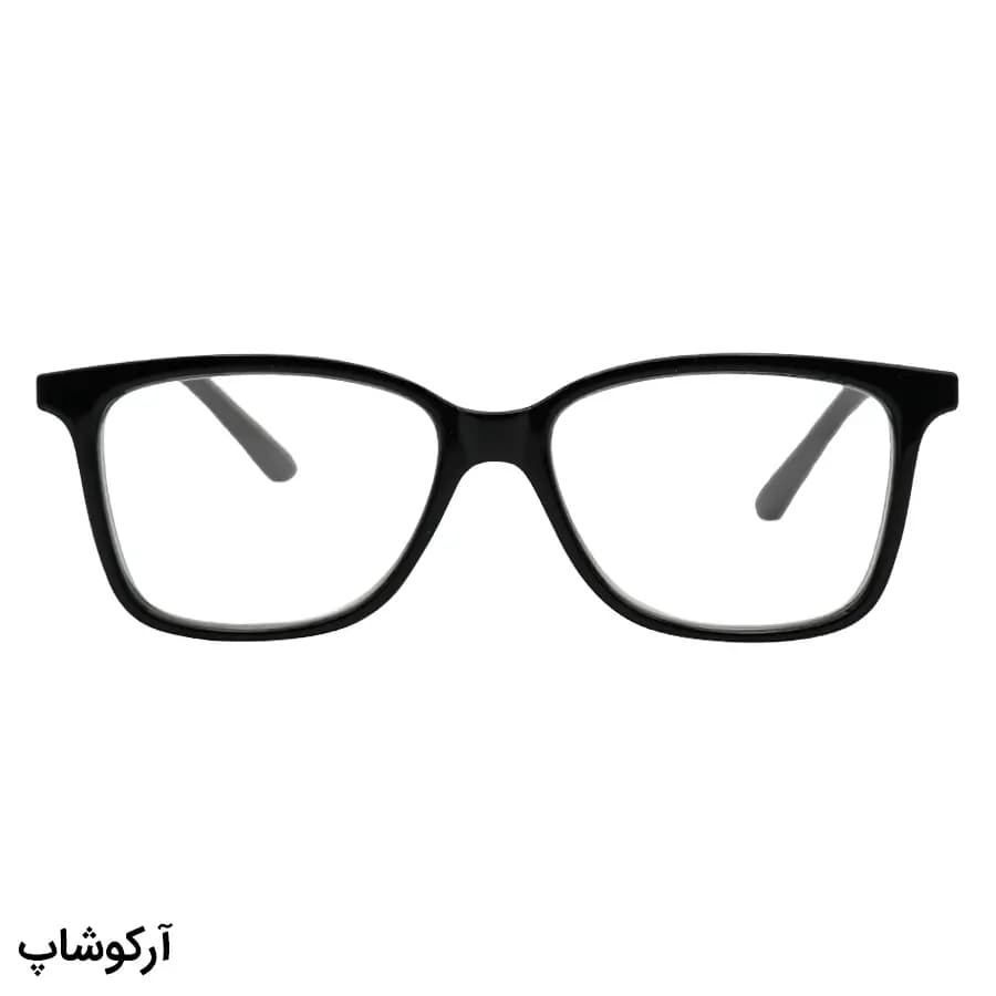 عینک مطالعه نزدیک بین نمره +3.00 با فریم رنگ مشکی، شکل مستطیلی، لولا فنردار و برند MakerField مدل H103 — تصویر ۲
