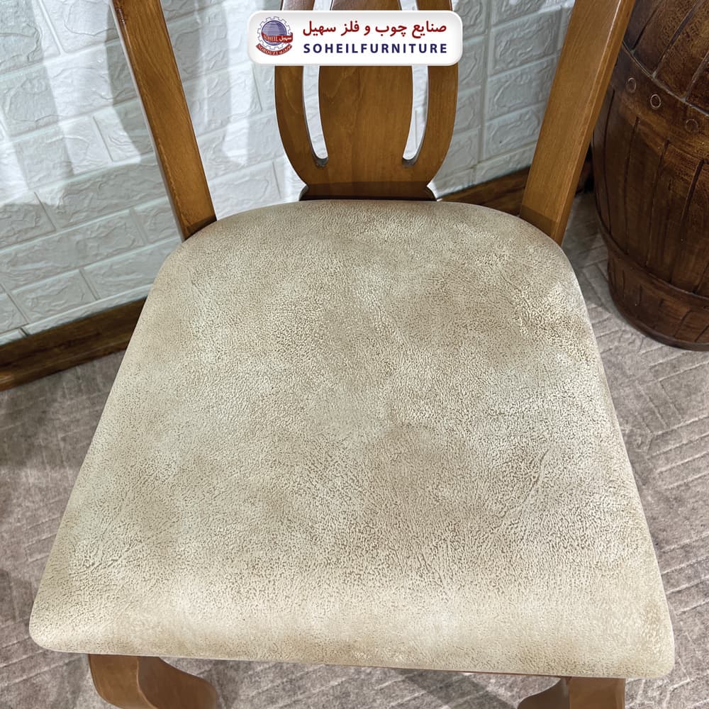 صندلی ناهارخوری چوبی مدرن مدل آناهل بی دسته سهیل — تصویر ۳