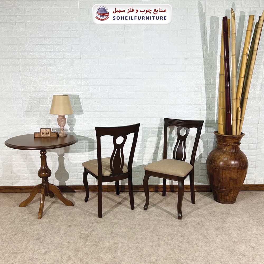 صندلی ناهارخوری چوبی مدرن مدل آناهل بی دسته سهیل — تصویر ۷