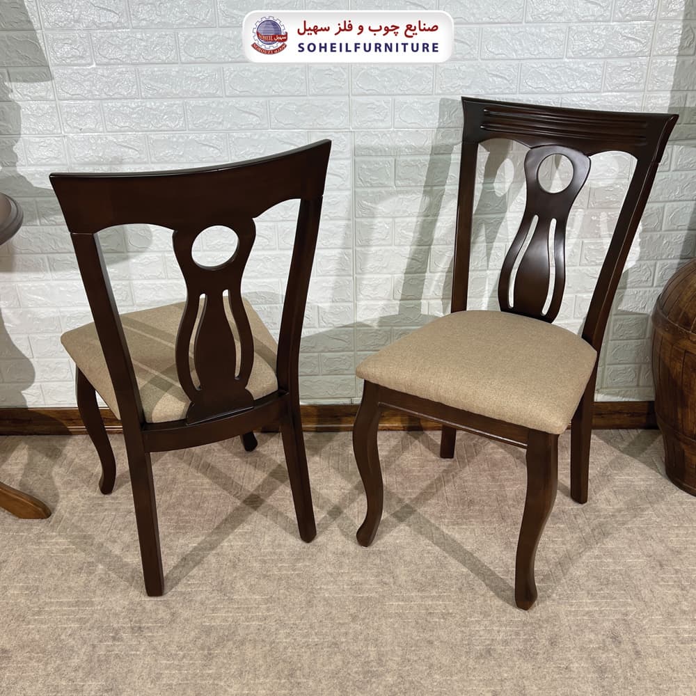صندلی ناهارخوری چوبی مدرن مدل آناهل بی دسته سهیل — تصویر ۶