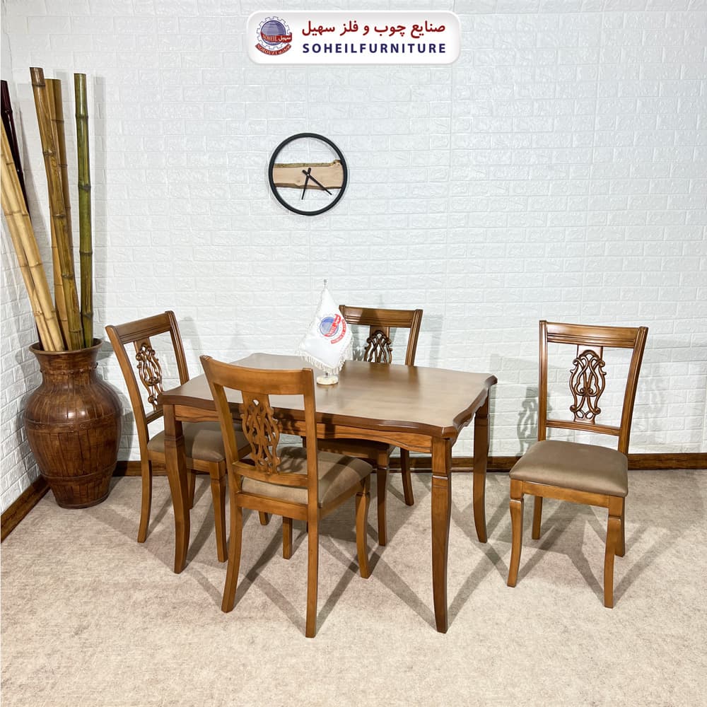 ست ناهارخوری چوبی 4نفره و 6نفره مدل ویکتوریا سهیل