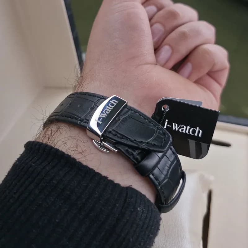 ساعت مچی مردانه آی واچ اورجینال ژاپن مشکی نقره ای مدل 190320L — تصویر ۴